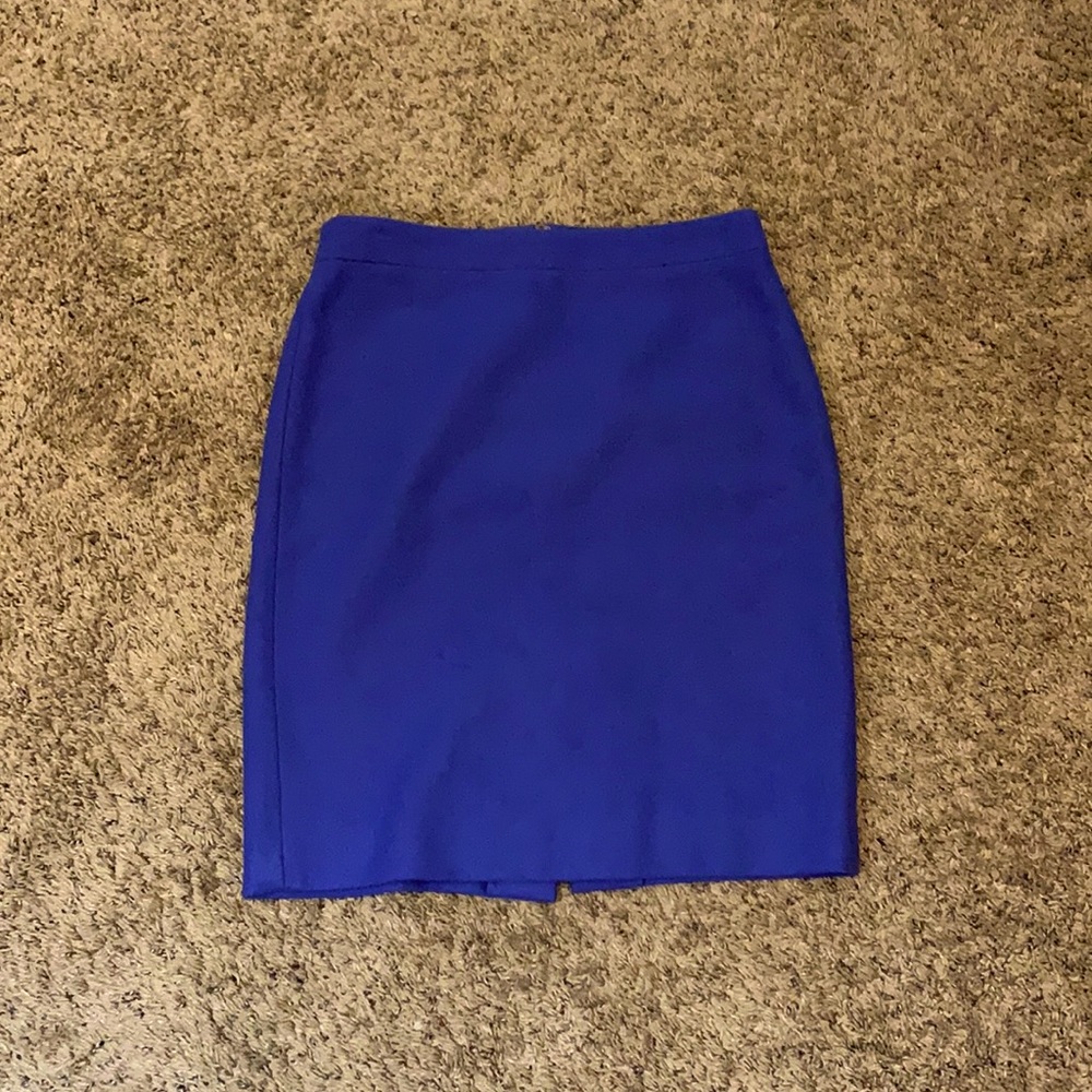 J CREW ROYAL BLUE WOOL PENCIL SKIRT